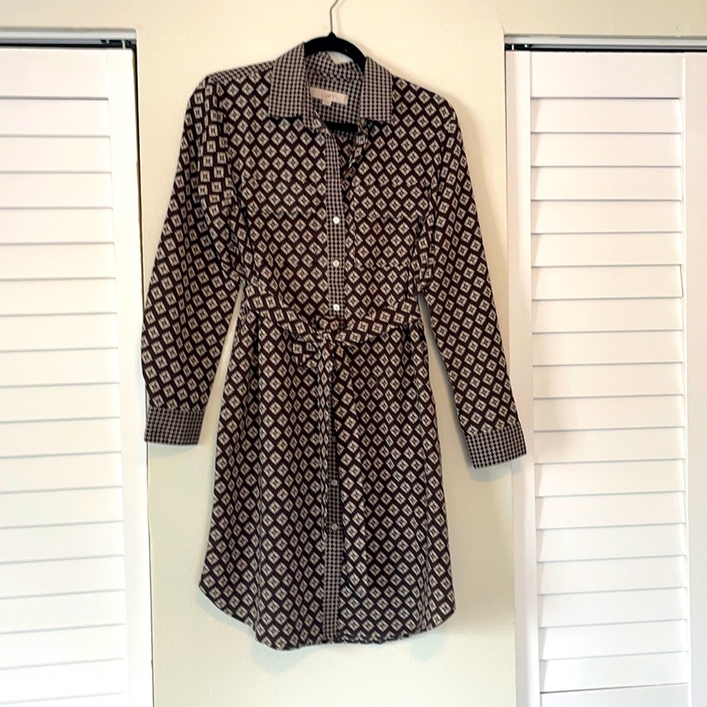 Loft Patterned Shirt Dress